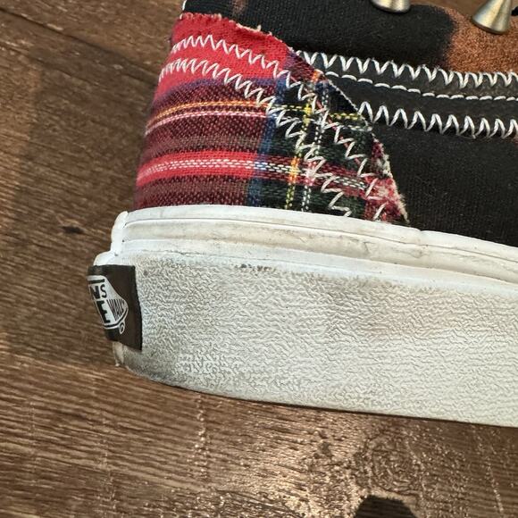 Vans Zip Up Shoes Old Skool Tartan Daze Punk Skate Spiked Plaid M 6 W 7.5 - Picture 14 of 16